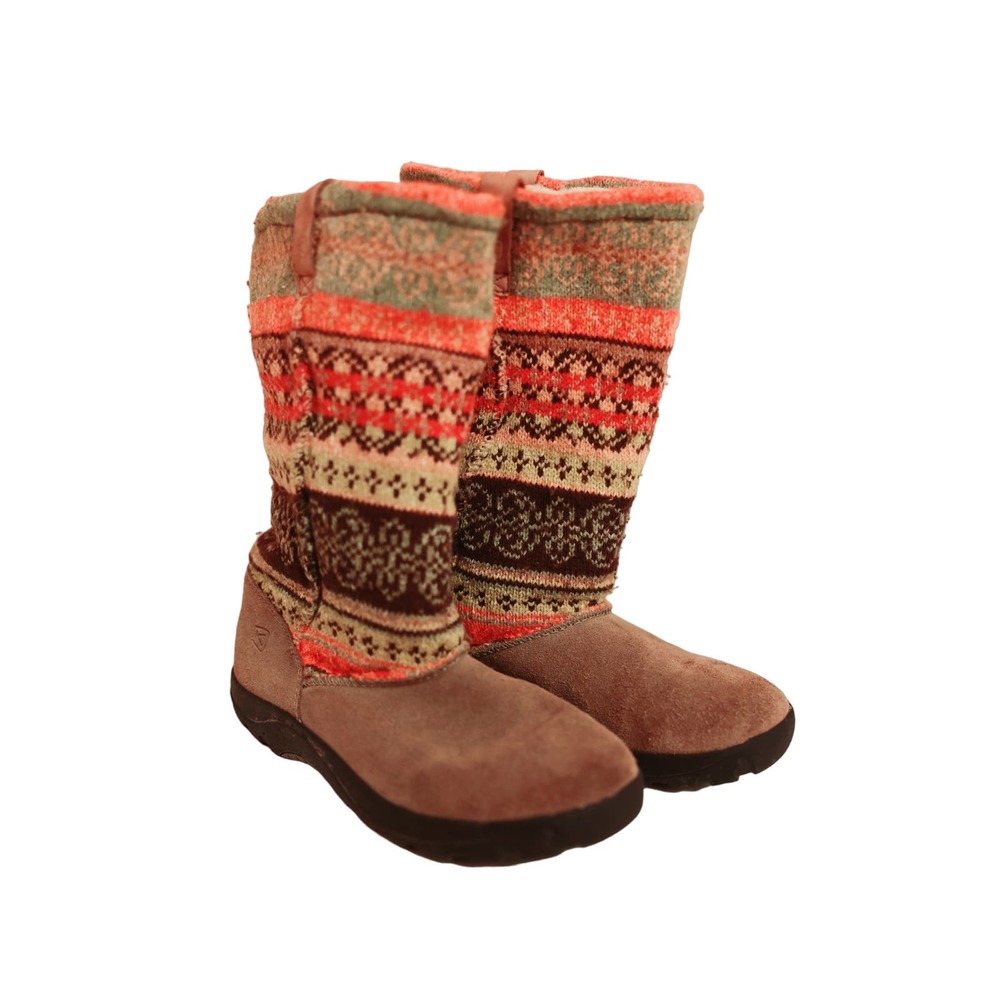 KEEN Women’s knit sweater top suede bottom boots slouchy sz 5
